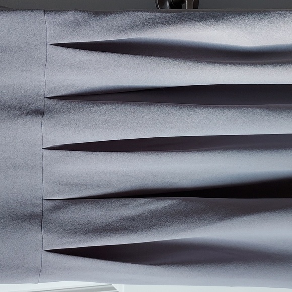 Jamby Styles small shirt sleeve midi dress grey pleated front - Picture 5 of 11